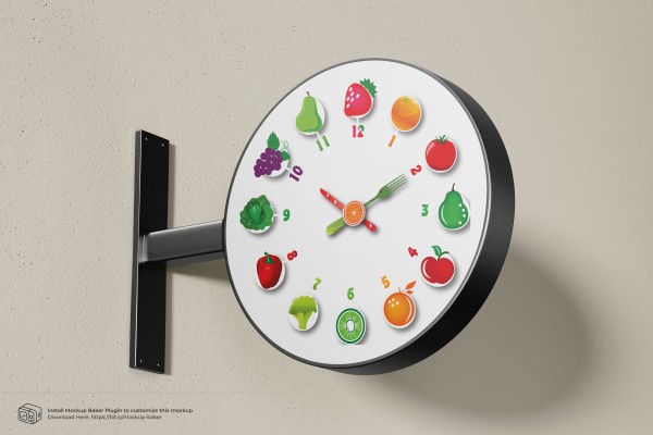 Fruits Watch. Fruits Clock Design Illustrator File গ্রাফিক্স ডিজাইন ফাইল