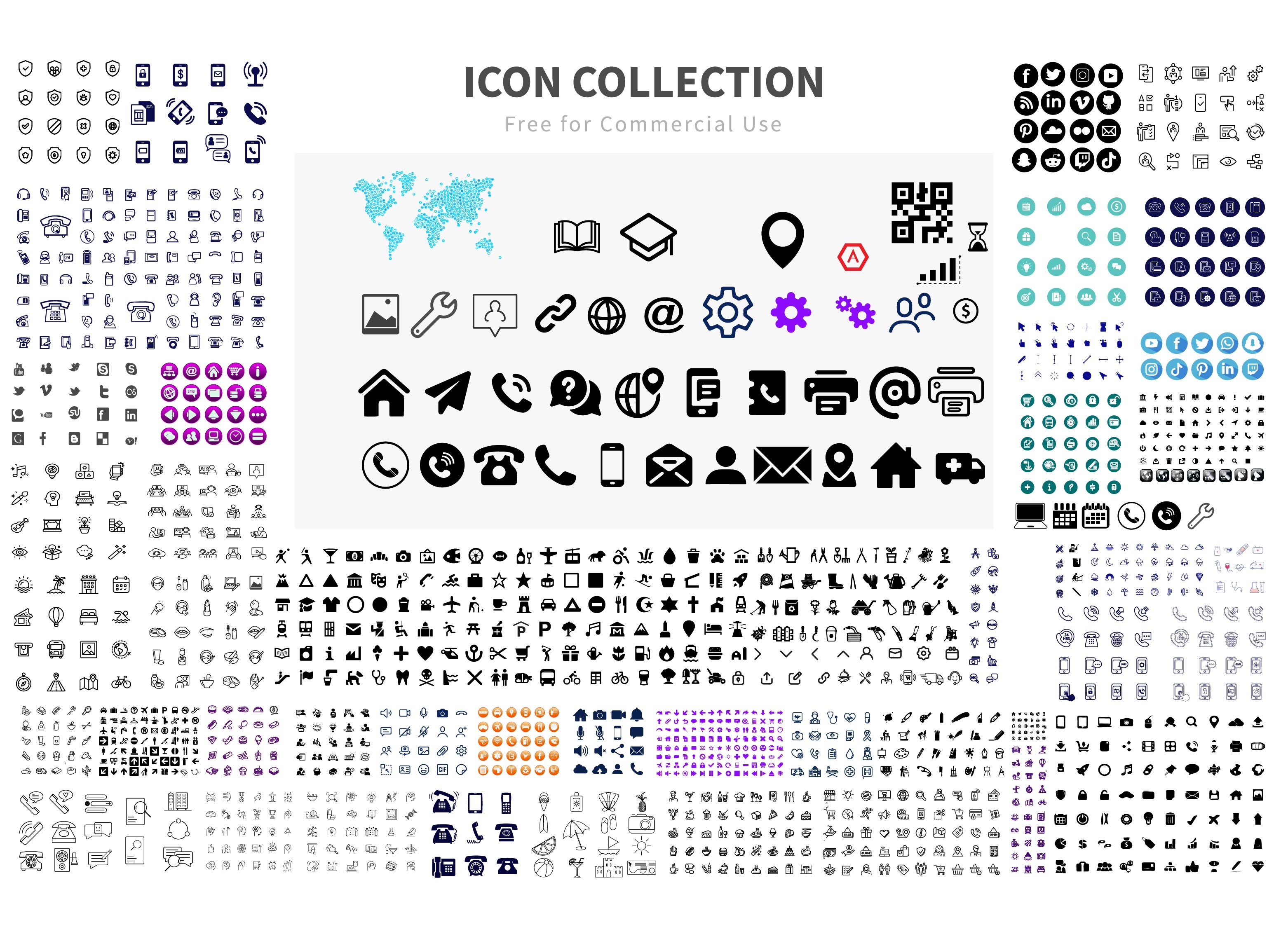 All social Icon and vector Collection