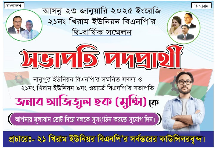 বিএনপি’র সভাপতি পদপ্রার্থী ব্যানার ডিজাইন