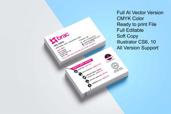 Brac Vigiting Card Design।। ব্র্যাক ভিজিটিং কার্ড ডিজাইন। গ্রাফিক্স ডিজাইন ফাইল
