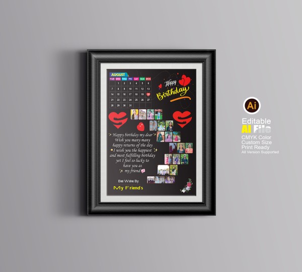 BRITHDAY FREAM DESIGN জন্ম স্মরণিকা গ্রাফিক্স ডিজাইন ফাইল