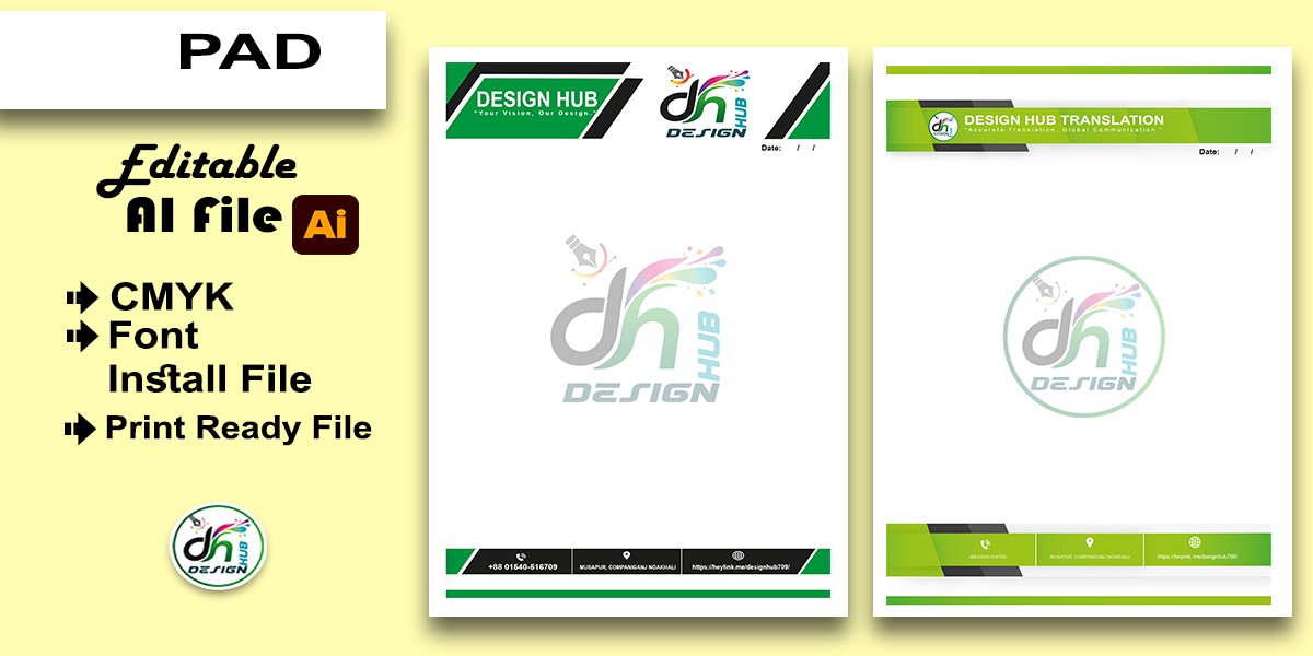 Comapny Pad Design- প্যাড ডিজাইন (২ পিছ)