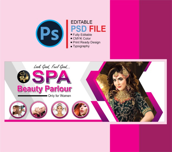 বিউটি পার্লার ব্যানার ডিজাইন গ্রাফিক্স ডিজাইন ফাইল