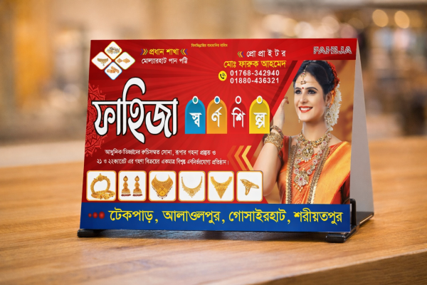স্বর্ণের দোকানের ব্যানার/ স্বর্ণশিল্প/স্বর্ণ/শিল্পালয় গ্রাফিক্স ডিজাইন ফাইল