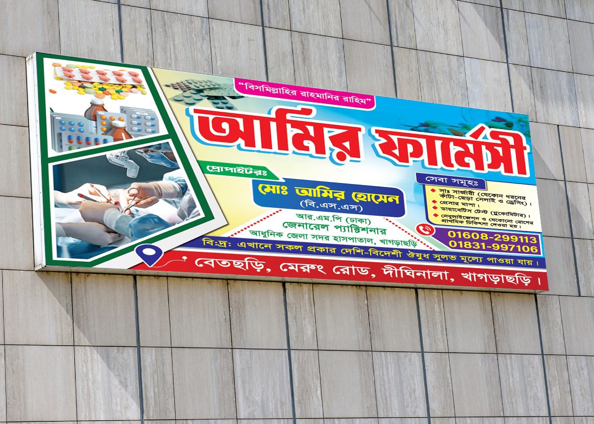 ফার্মেসি দোকান ব্যানার Pharmacy Banner