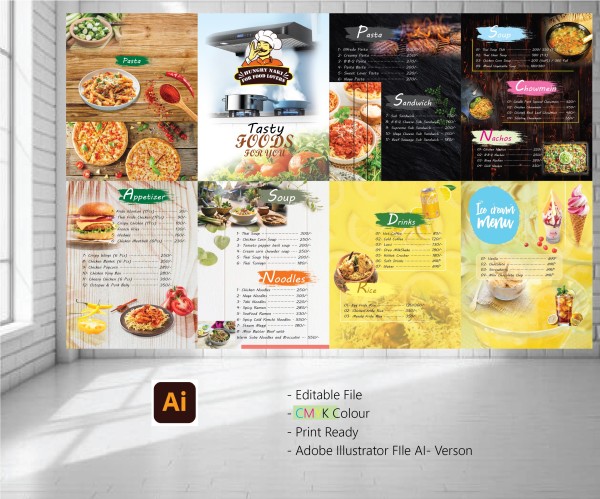 Food Menu Card Design গ্রাফিক্স ডিজাইন ফাইল