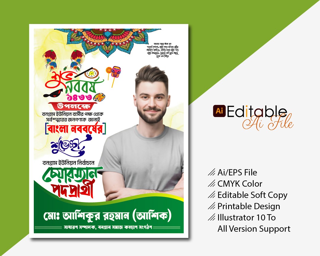 শুভ নববর্ষের পোস্টার ডিজাইন