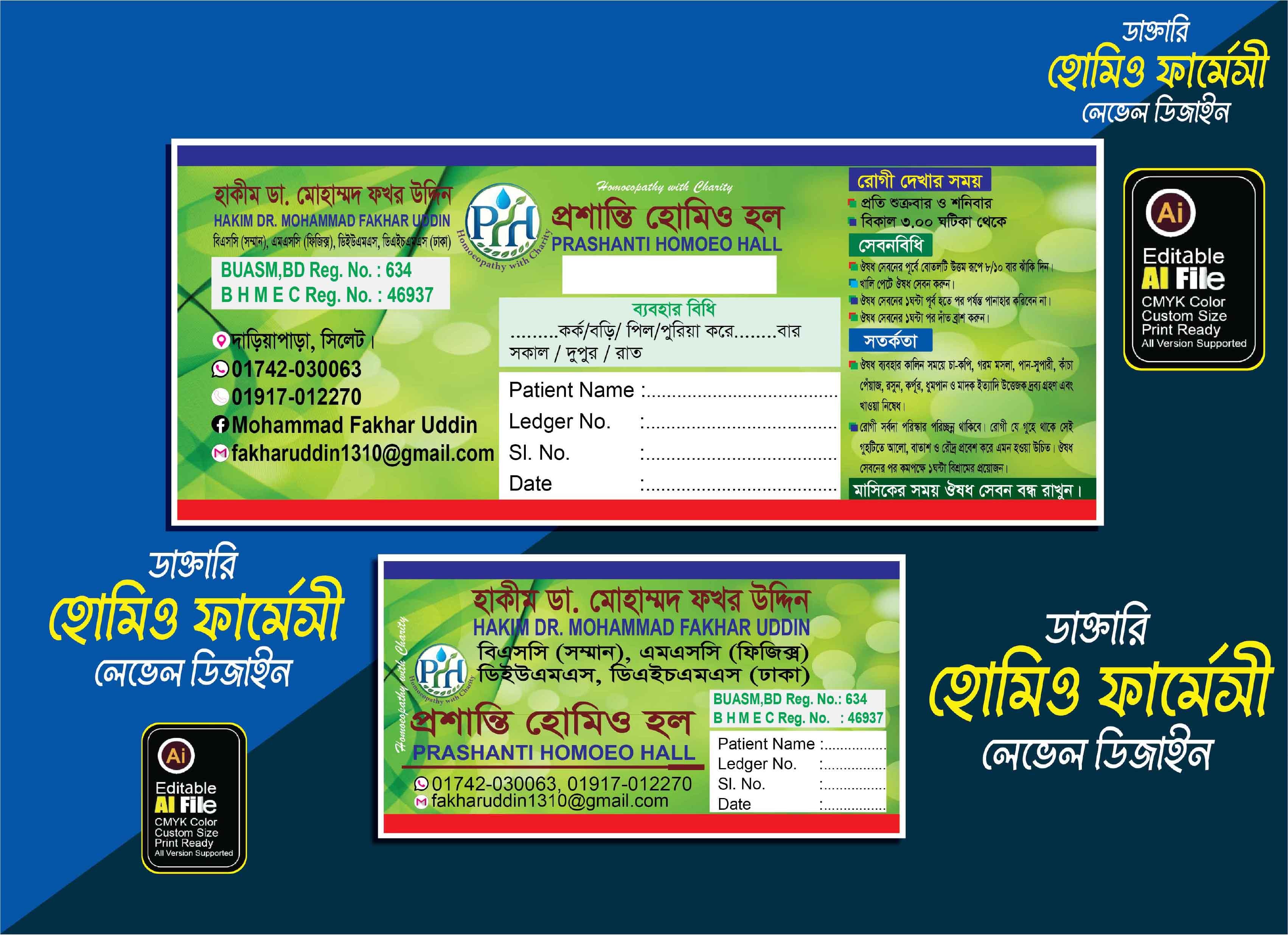 ডাক্তারী হোমিও ফার্মেসী, লেভেল ডিজাইন