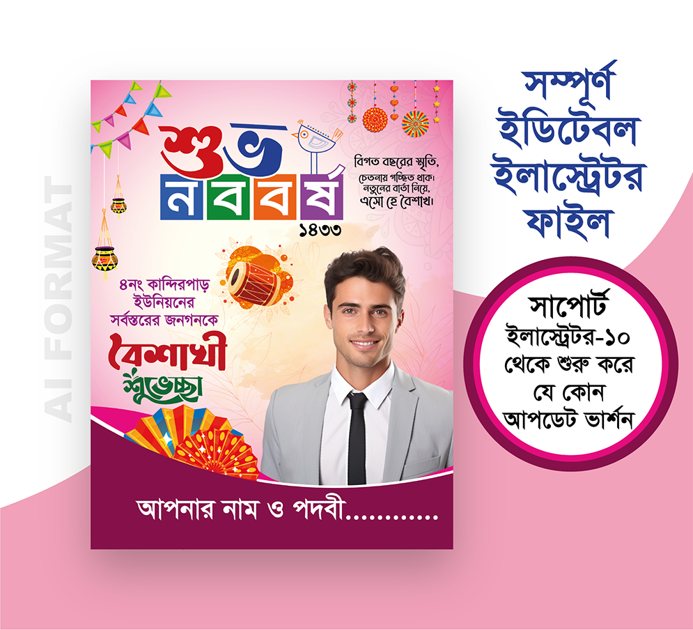 শুভ নববর্ষ পোস্টার | Noboborsho poster | বৈশাখ পোস্টার
