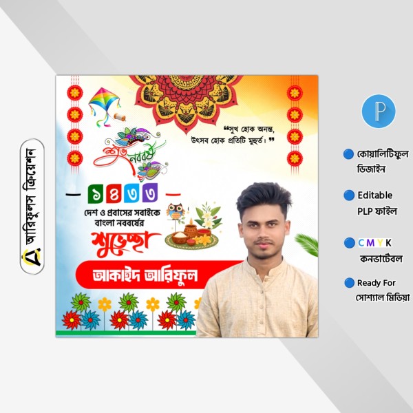 নববর্ষের শুভেচ্ছা ডিজাইন PLP মোবাইলের ফাইল গ্রাফিক্স ডিজাইন ফাইল